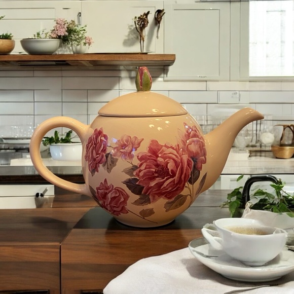 Teleflora Other - Teleflora Teapot 100th Anniversary Mothers Day Gift 2008 Pink Rose 7” H x 10” W